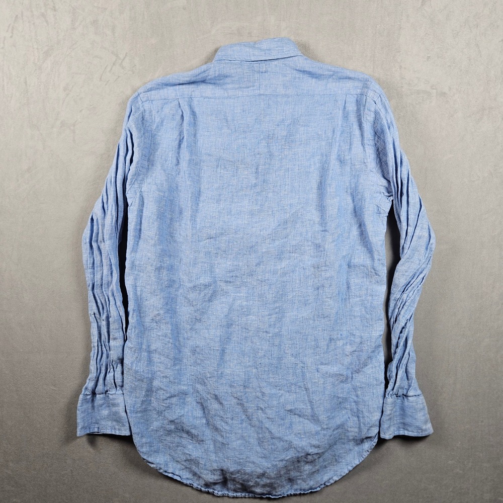 Polo Ralph Lauren Linen Shirt Mens Small Blue Button Up Lightweight Classic Fit - Picture 2 of 7